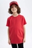 Defacto Boy Regular Fit Crew Neck Sustainable 2-pack Short Sleeve T-Shirt.
