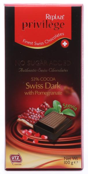 ريبليز - شوكولاتة داكنة بالرمان ٣٥٪ كاكاو بدون سكر مضاف ١٠٠ غرام