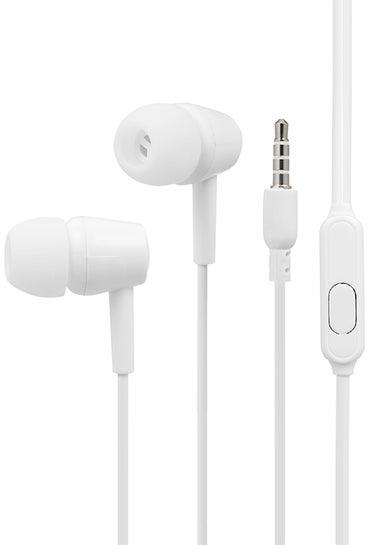 In Ear 3.5mm Wired Headphones With Microphone White