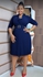 Fashion Navy Blue Official/casual Fitting Dress