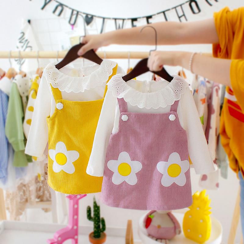 Toddler Girls Suspender Skirt 1-4Y - 4 Sizes (Purple - Yellow)