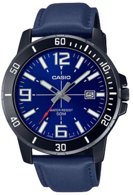 Casio Watch For Men MTP-VD01BL-2BVUDF Analog Leather Band Blue