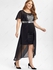 Plus Size Sequins Mesh Panel Overlay Midi Bodycon Party Dress - 4x | Us 26-28