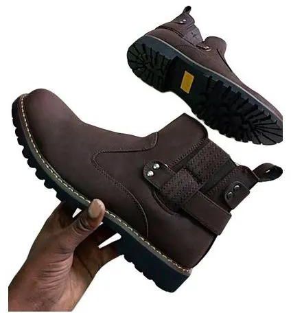 Men Casual Official Formal Business Ankle Boots Normal Fitting Rubber Sole PU Leather Sizes 39-45Slip On Boots Generic All Weather Boots Colour Brown Anti Slip Design