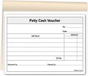 Petty Cash Voucher Book, 50 Sheets, For Shops Small Businesses and Offices Supplies, A5