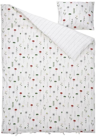 NATTSLÄNDA غطاء لحاف و غطاء مخدة, نقش زهور عدة ألوان, ‎150x200/50x80 سم‏ - IKEA