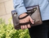 Spacious Classic Men PU Leather Clutch Bag/Wallet/Strap