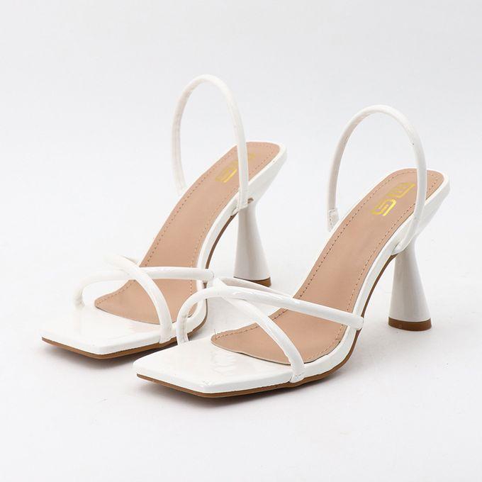MS Women's High Heel Sandals - White