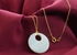 Vera Perla 18K Solid Gold 20mm Mother of Pearl Pendant Necklace