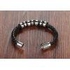 Funky Leather Braided Rope Bracelet with Lion Charms for Men