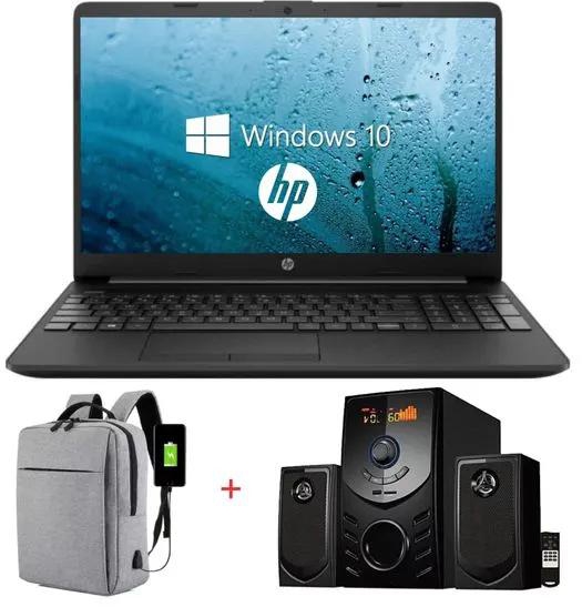 HP Notebook 15-Intel Celeron-4GB RAM-500GB HDD-Windows 10-15.6"-Black+Woofer