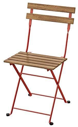 كرسي تارنو انيق قابل للطي للاستخدام في الاماكن الخارجية من ايكيا، بلون احمر وبني فاتح، خليط معدني صلب