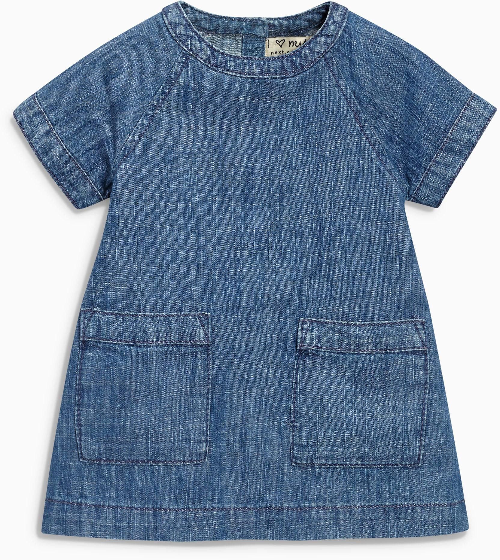 فستان دنيم أزرق داكن (3 أشهر -6 سنوات)