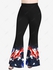 Plus Size American Flag Print Flare Pants - 5x | Us 30-32