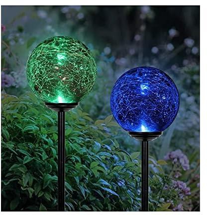 Exhart Solar Glass Ball with Color Changing LED Garden Stake