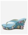 Tata Tio Floral Heeled Slippers - Turquoise