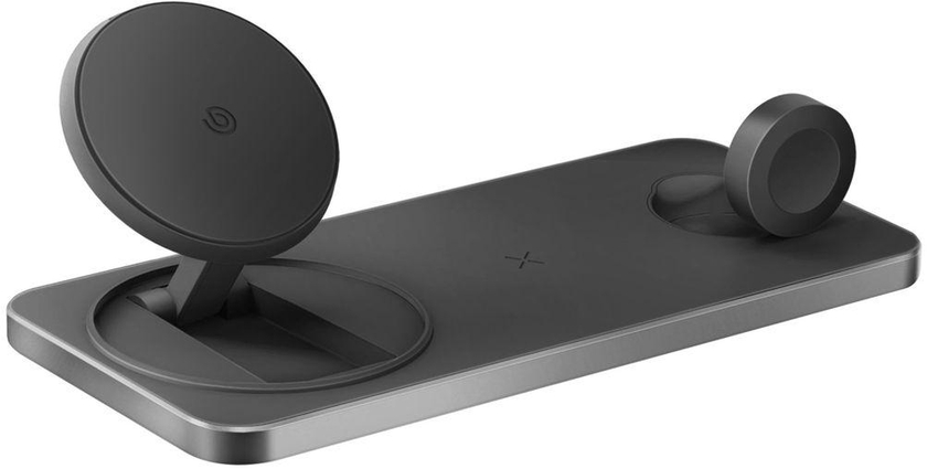 Bazic GoMag Station 3-in-1 Magnetic Fast Wireless Charger with Built-In Apple Watch Charger - Black