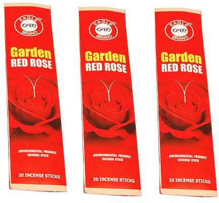 GARDEN RED ROSE 20 STICKS X3