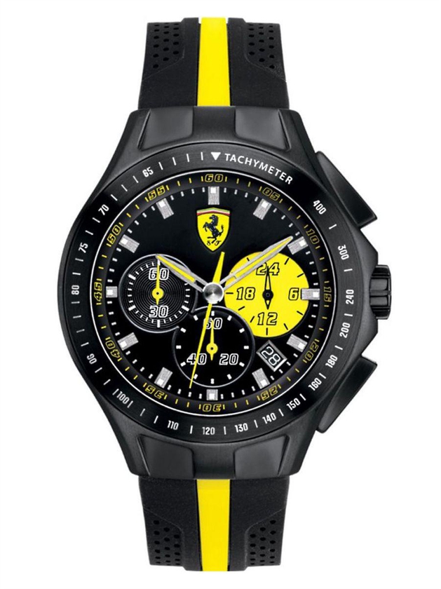 Ferrari Scuderia Race Day For Men Black Dial Silicone Band Watch - 830025