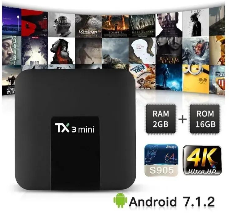 TX3 MINI Smart Android 7.1 TV Box 2GB / 16gb Black M