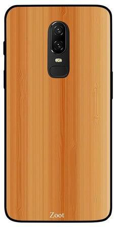 Skin Case Cover -for One Plus 6 Lined Wood Pattern نمط خشبي مخطط