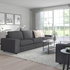VIMLE 3-seat sofa - with wide armrests/Hallarp grey