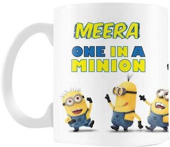 Meera One in A Minion Printed Mug White/Blue/Yellow