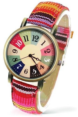 AstraMinds Ladies Watches for Women - Boho Hippie Womens Watches, PU Leather Woven Rainbow Watch