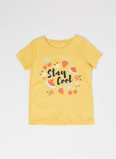 Baby/Kids Cotton Printed T-Shirt Sunset Gold