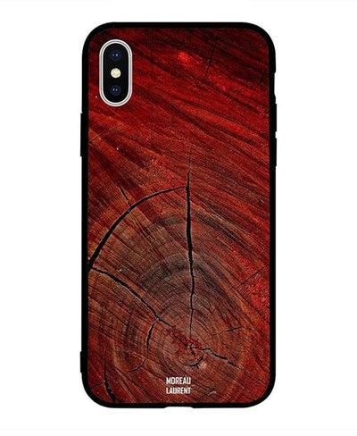 Skin Case Cover -for Apple iPhone X Cracks in Red Wooden Pattern Cracks in Red Wooden Pattern