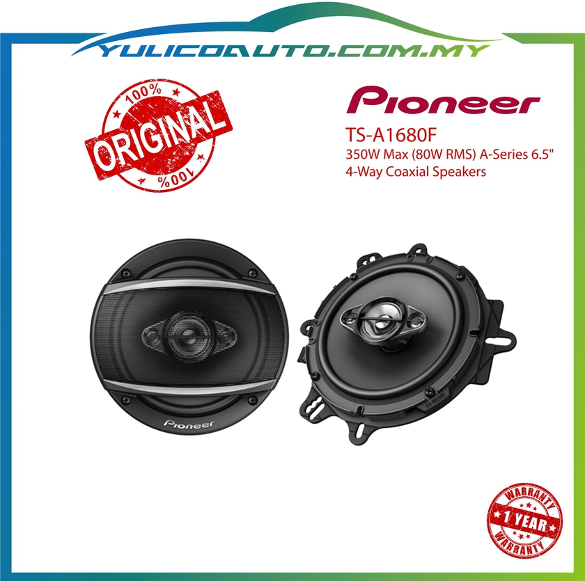 Pioneer Ts-A1680f A-Series 6.5" Inch 4-Way Coaxial Speaker - 350watts
