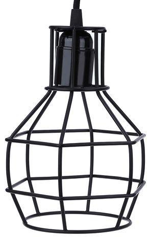 Generic Pendant Cage Hanging Wire Lamp Guard GRENADE SHAPE - Black