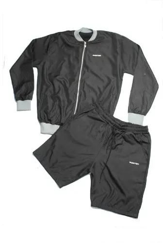 Men's Retro Vibes Jacket & Short Set - Black