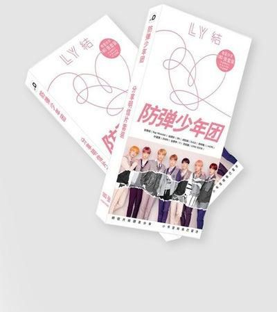 180-Piece BTS Bangtan Postcard And Sticker Set Pink