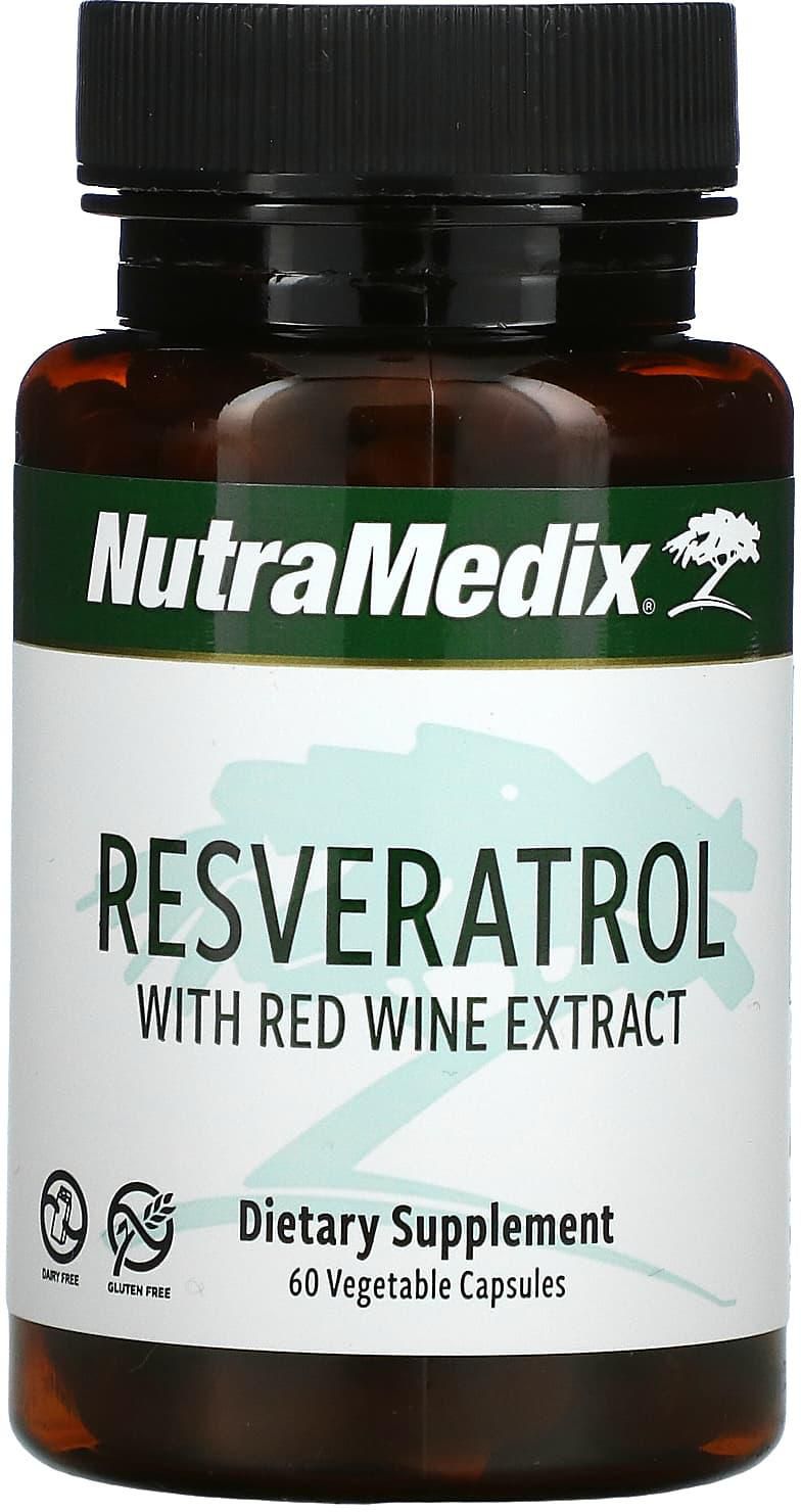 NutraMedix (نوتراميديكس)‏, ريسفيراترول مع مستخلص النبيذ الأحمر ، 60 كبسولة نباتية