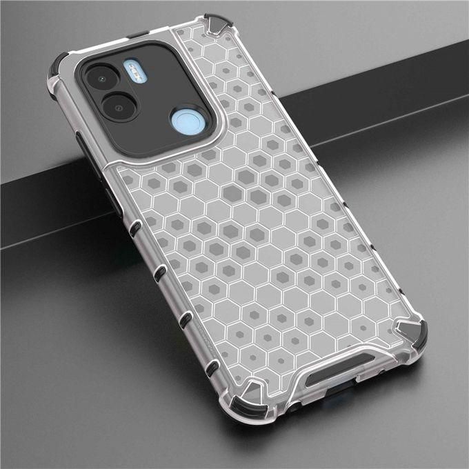 For Xiaomi Poco C51 , Shockproof Honeycomb Pattern Phone Case Cover - Transparent