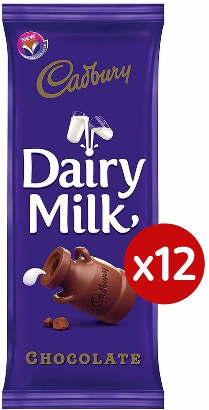 Cadbury Dairy Milk Chocolate - 90 gram - 12 Pieces