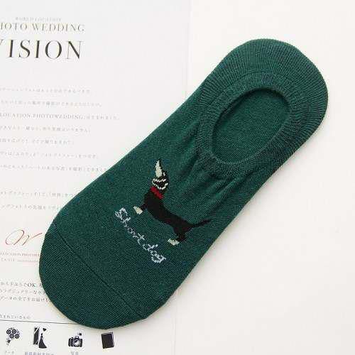 5Pairs Lot=10pieces Cartoon Puppy Silicone Anti-Skid Socks Invisible Male Casual Summer Man Cotton