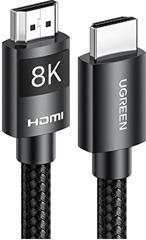 UGREEN HDMI Cable 5M HDMI 8K HDMI 2.1 Ultra HD High-Speed 48Gbps 8K@60Hz HDMI Braided Cord eARC Dynamic HDR Dolby Vision Compatible with MacBook Pro PS5 Switch TV Xbox Roku UHD TV Blu-ray Projector