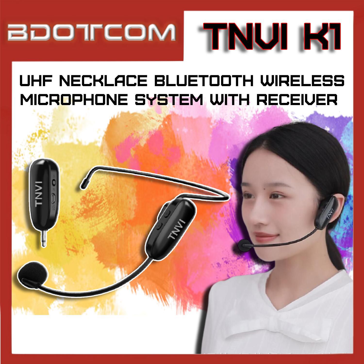TNVI K1 [READY STOCK] 2.4G UHF Necklace Bluetooth Wireless Microphone System