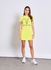 Women'S Casual Knee Length Short Sleeve Printed Knit Dress Yellow