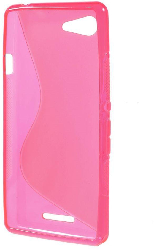 S Shape Eco-friendly Soft TPU Skin Case for Sony Xperia E3 D2203 D2206 - Rose