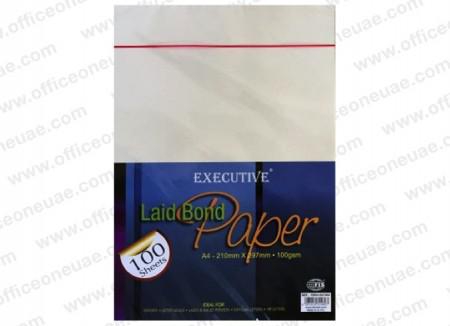 FIS Executive Laid Bond Paper A4, 100gsm, 100sheets/pack, Off White