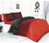 4-Piece Frappe Quilt Cover Set Red/Black/White Double