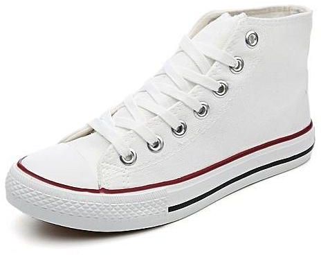 Tauntte Classic Women Canvas Shoes High Tops Men Casual Shoes For Students Sneakers (White)