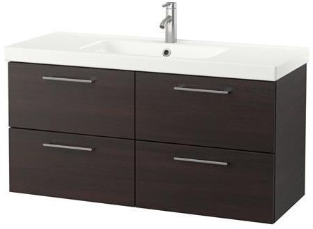 GODMORGON / ODENSVIK Wash-stand with 4 drawers, black-brown