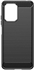 جراب هاتف Xiaomi Redmi Note 12T Pro مصنوع من ألياف الكربون المصقول - مضاد للانزلاق وممتص الصدمات - أسود