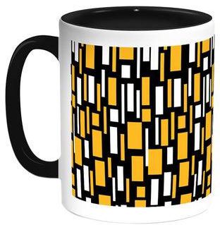 Geometric Printed Coffee Mug Black/White