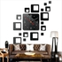 DIY Wall Clock 3D Acrylic Mirror Digital Home Art Stickers