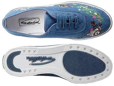 Sebastino Cat Narrow Athletic Sneakers Shoes Blue DBS10488